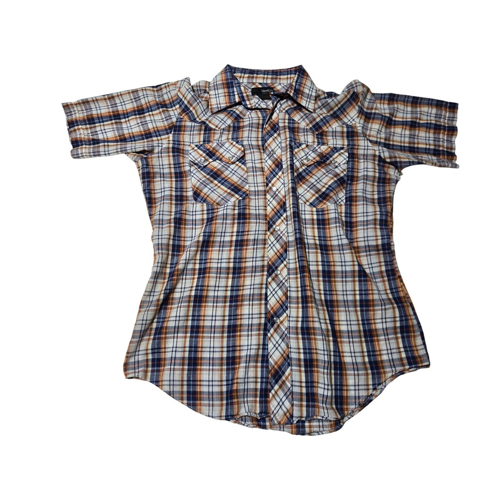 Van Cort Plaid Short Sleeve Button Up Shirt Men's M‎ Mens Western